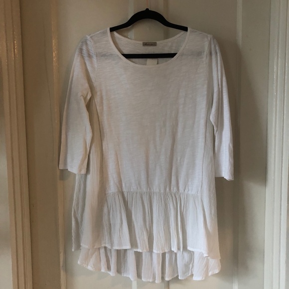Mododoc Ruffle Hem 3/4 Tunic Size S - Picture 3 of 7